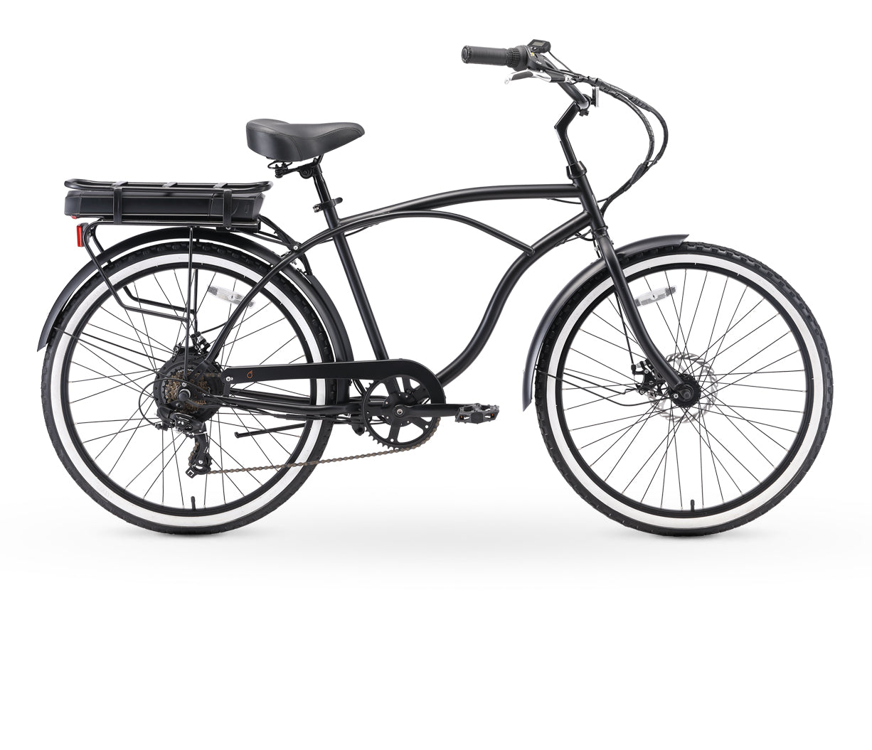 sixthreezero Around the Block Men's 26" 500W 7 Speed Electric Beach Cruiser Bicycle