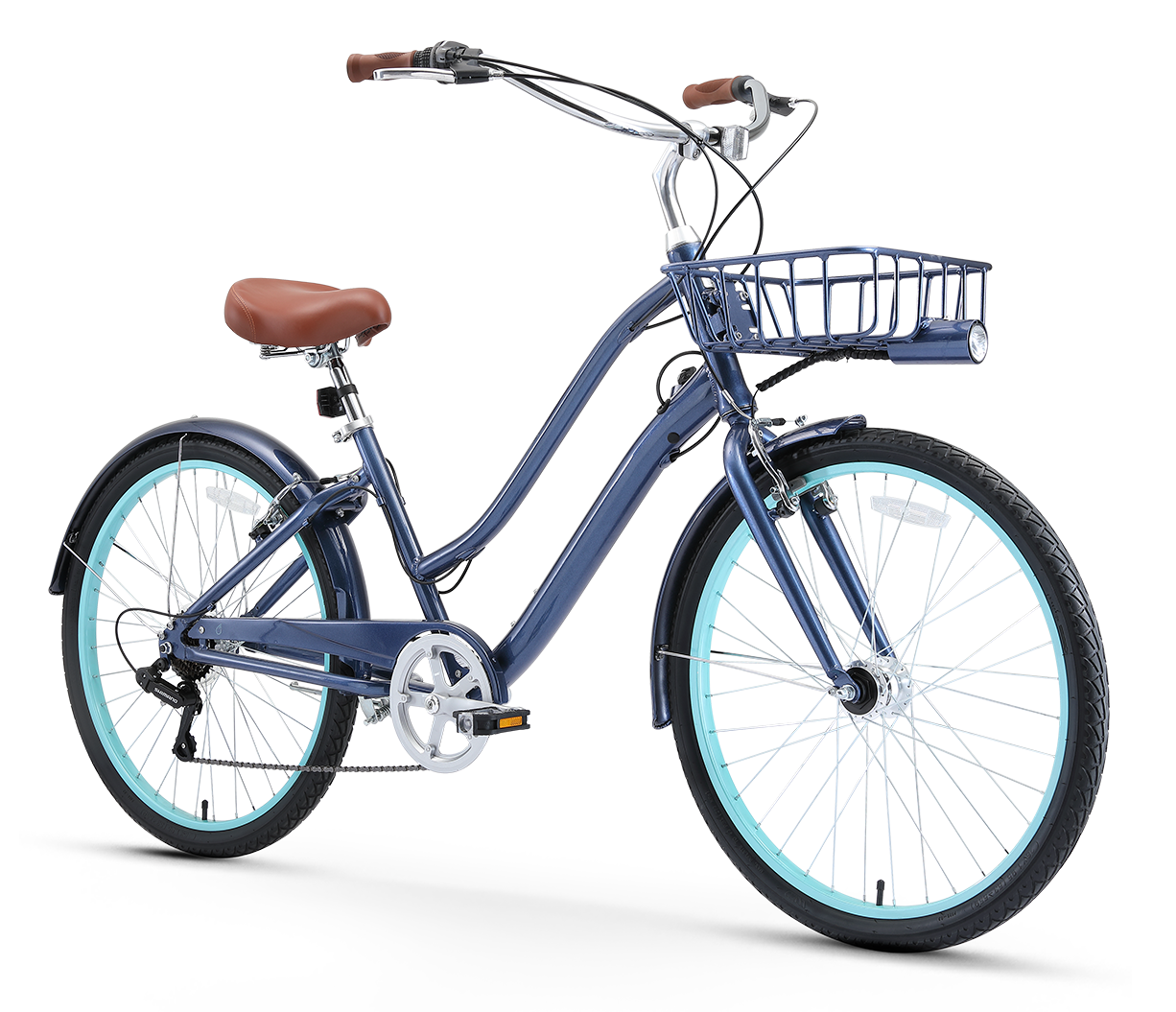 sixthreezero EVRYjourney Women's Casual Edition 7-Speed w/ Integrated Cable Lock, Light and Basket