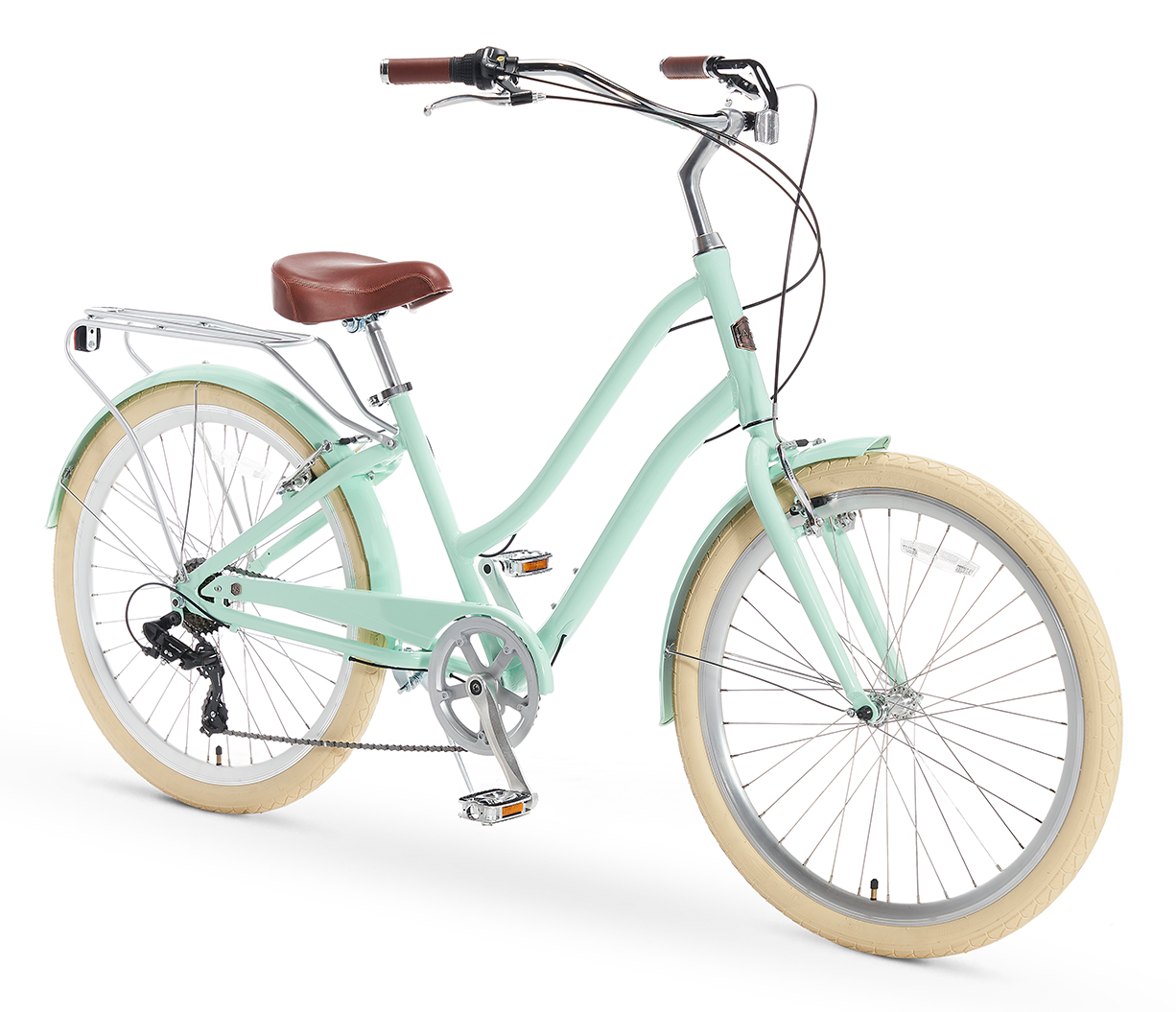 A/O Women's Frida 7 Speed Step-Through Touring Hybrid Bicycle