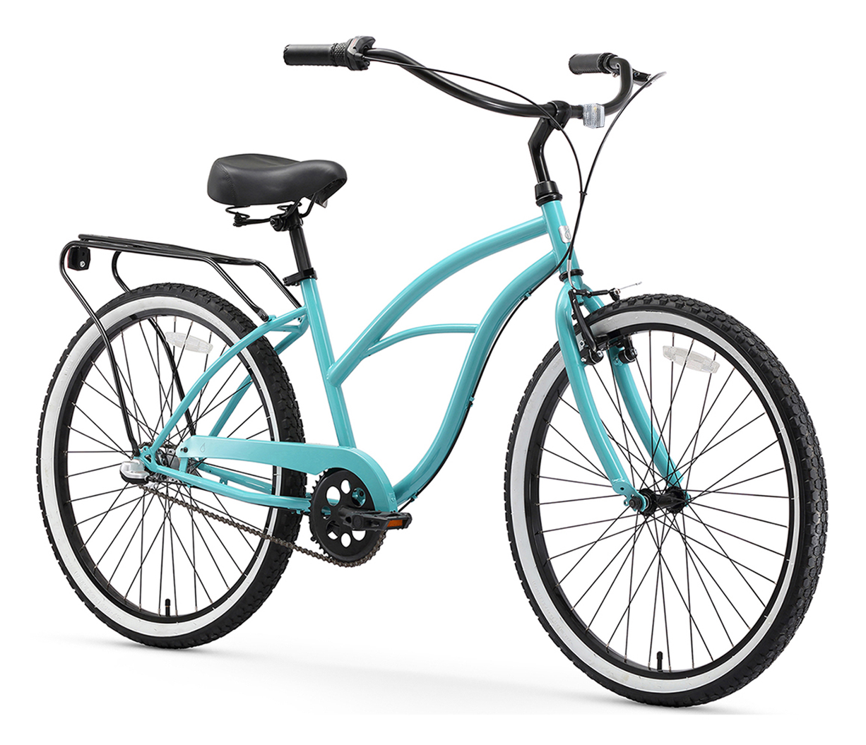 sixthreezero Around the Block Women's 24" 3 Speed Beach Cruiser Bicycle with Rear Rack