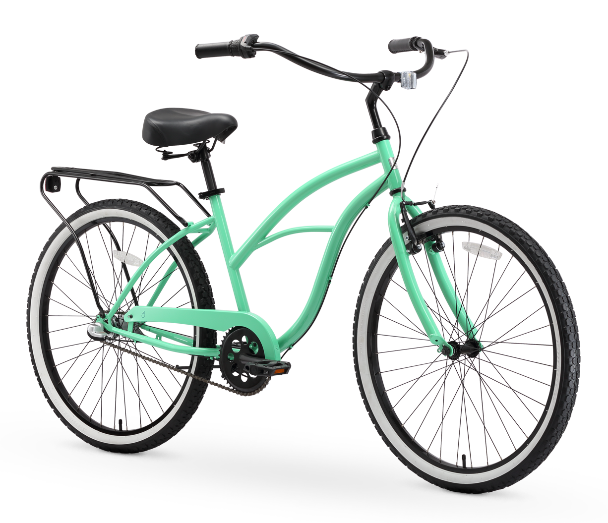 sixthreezero Around the Block Women's 24" 3 Speed Beach Cruiser Bicycle with Rear Rack