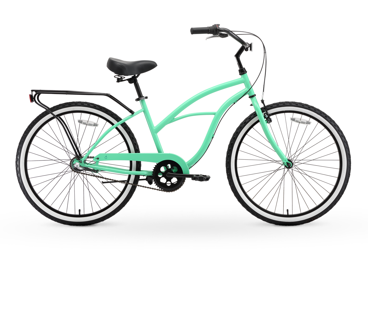 sixthreezero Around the Block Women's 24" 3 Speed Beach Cruiser Bicycle with Rear Rack