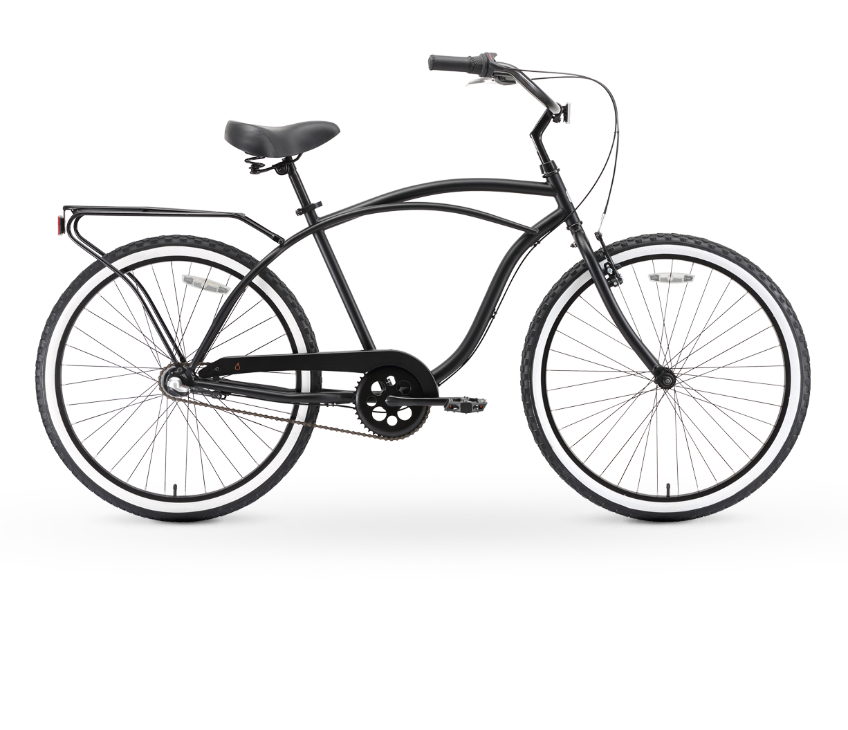 sixthreezero Around the Block Men's 24" 3 Speed Beach Cruiser Bicycle with Rear Rack
