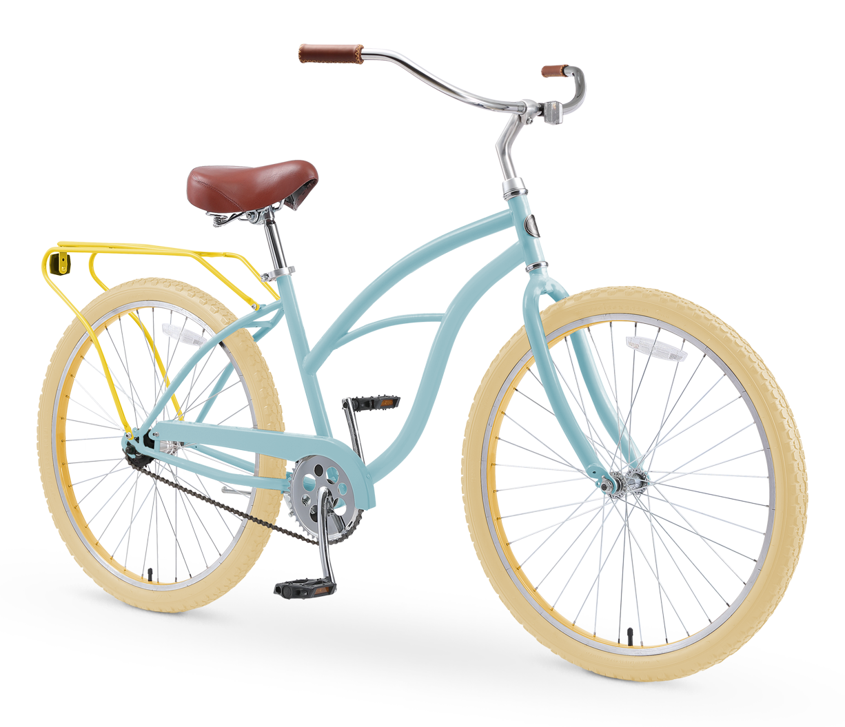 sixthreezero NEW Around the Block Women's 26" Single Speed Beach Cruiser Bicycle with Rear Rack