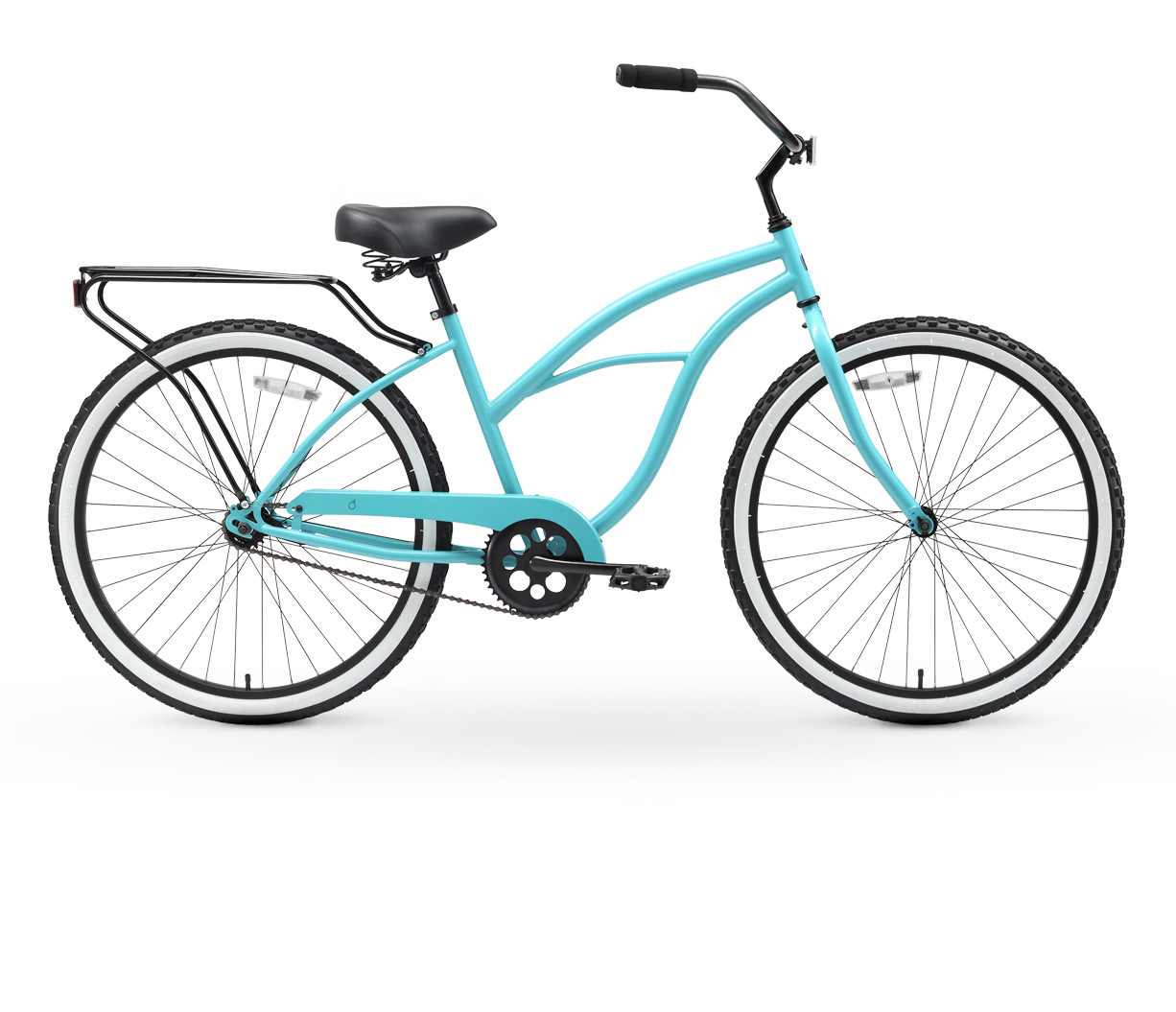 sixthreezero Around the Block Women's 24" Single Speed Beach Cruiser Bicycle with Rear Rack