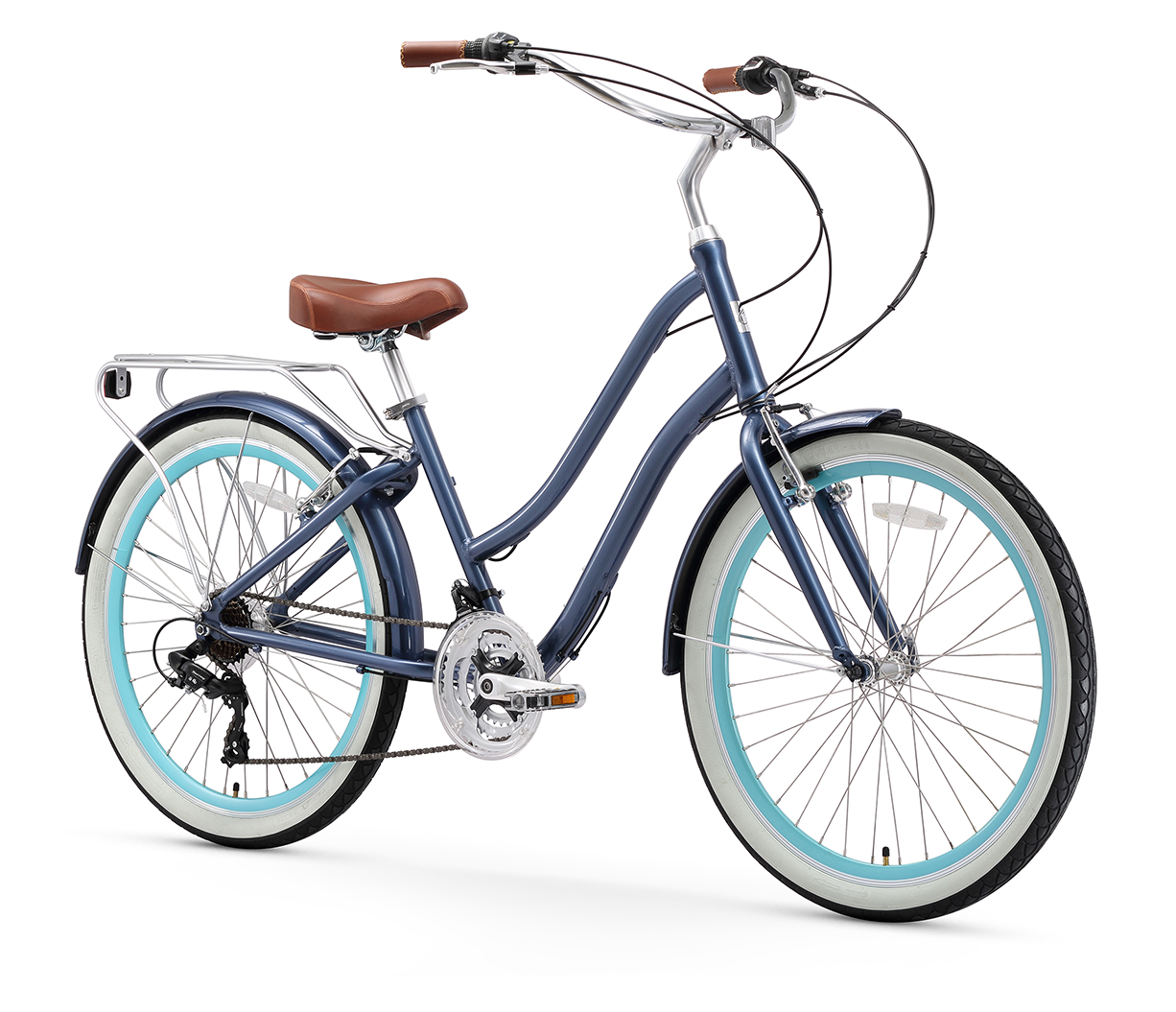 sixthreezero EVRYjourney Women's 26" 21 Speed Step-Through Touring Hybrid Bicycle