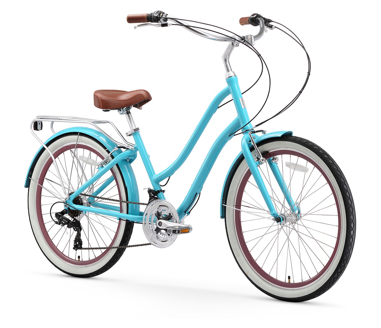 sixthreezero EVRYjourney Women's 26" 21 Speed Step-Through Touring Hybrid Bicycle