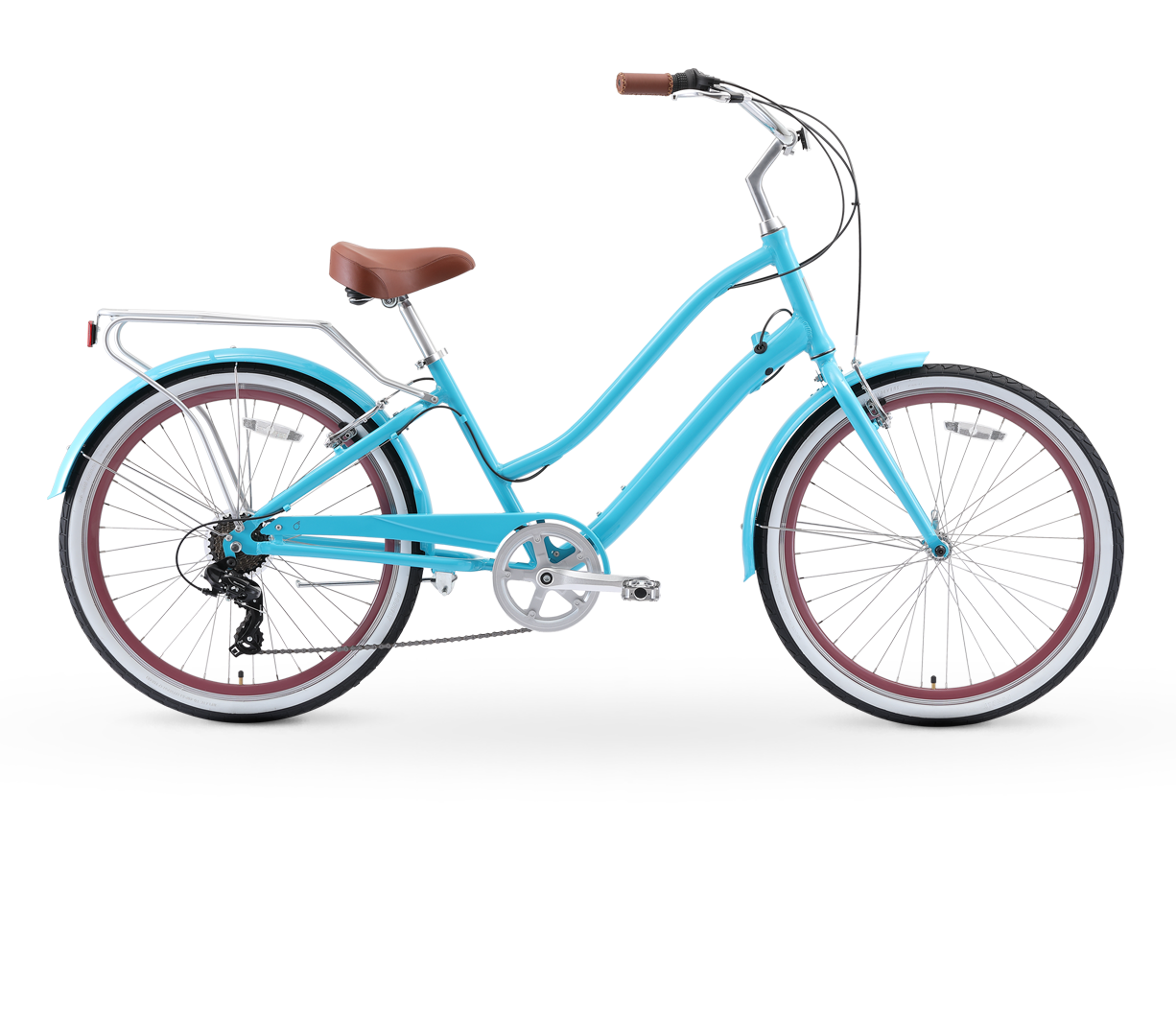 sixthreezero EVRYjourney Women's w/ Integrated Lock 26" 7-Speed Step-Through Touring Hybrid Bicycle