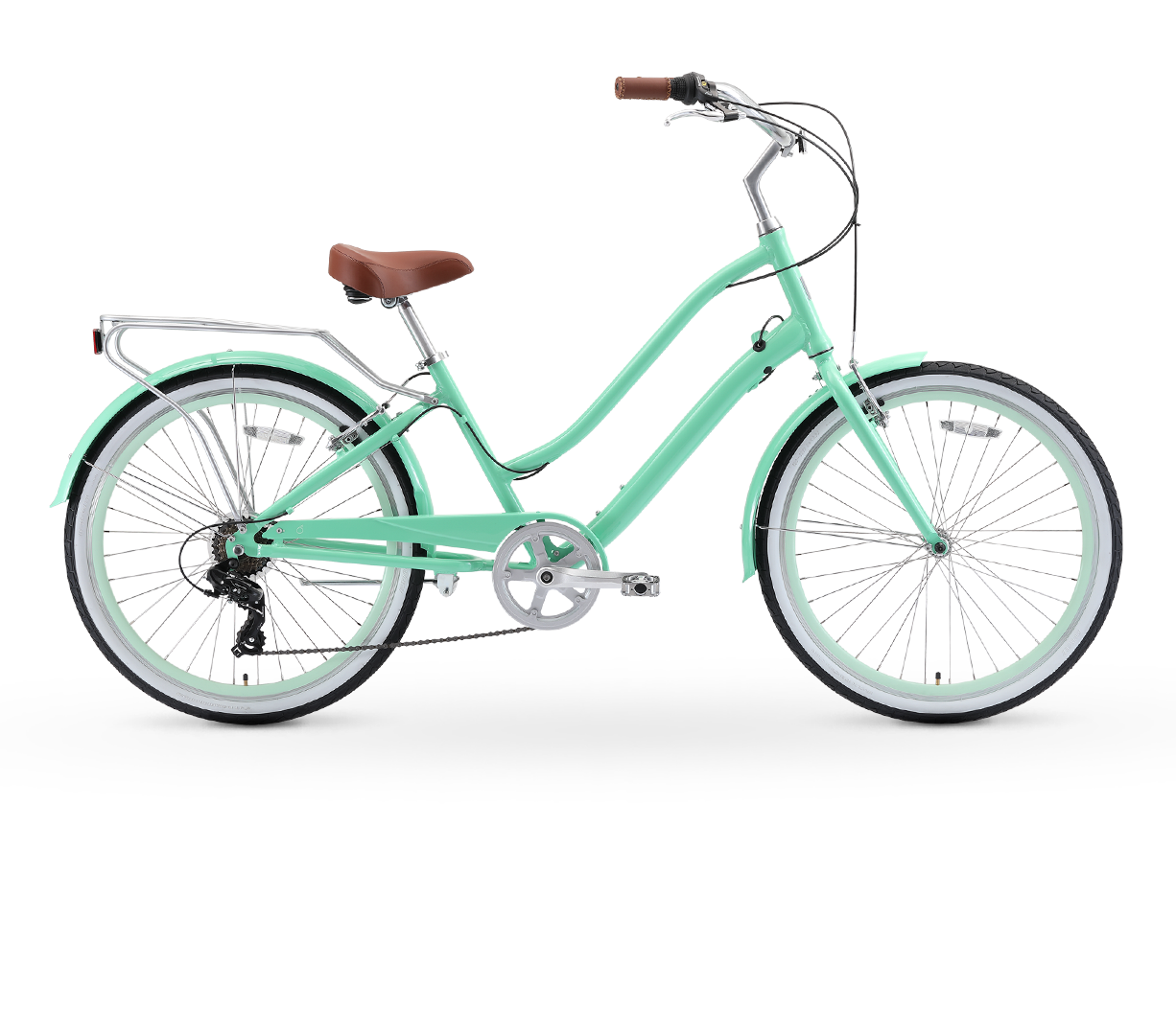 sixthreezero EVRYjourney Women's w/ Integrated Lock 26" 7-Speed Step-Through Touring Hybrid Bicycle