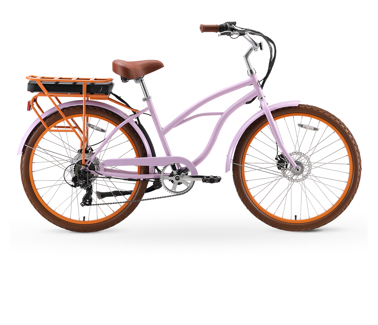 sixthreezero Around the Block Women's NEW 26" 500W 7-Speed Beach Cruiser Bicycle with Rear Rack