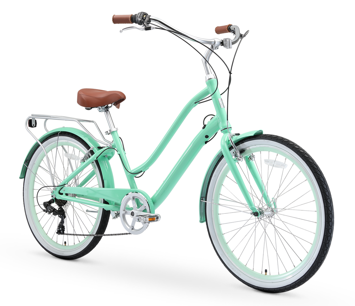 sixthreezero EVRYjourney Women's w/ Integrated Lock 26" 7-Speed Step-Through Touring Hybrid Bicycle