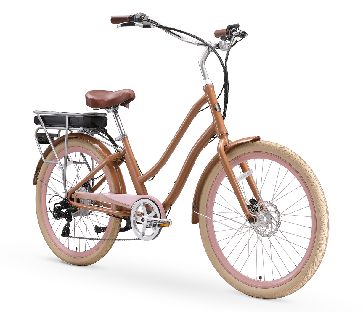sixthreezero EVRYjourney Women's NEW 26" 500W 7-Speed Step-Through Touring Hybrid Bicycle,