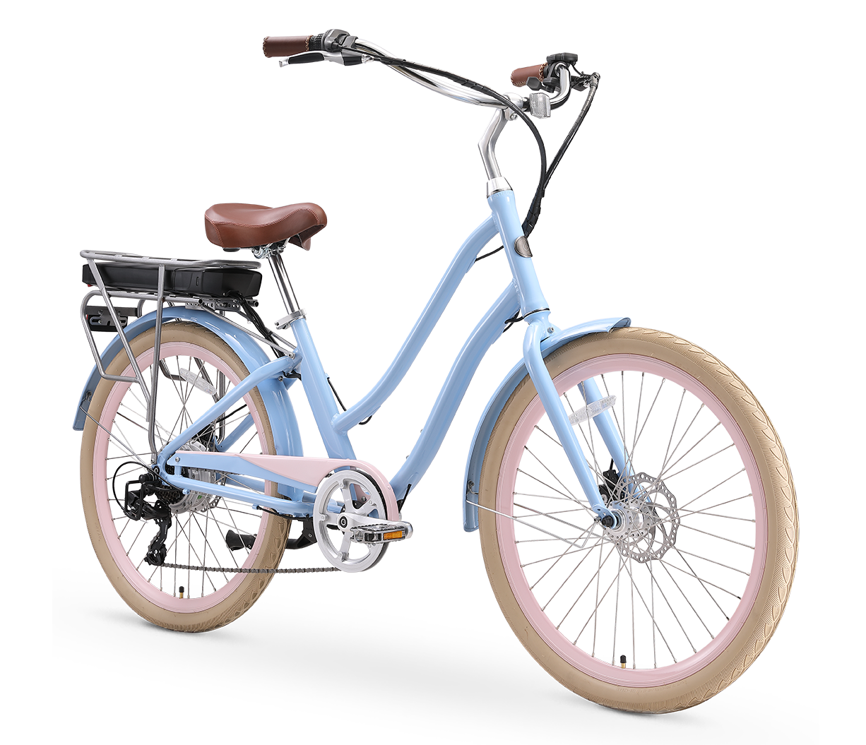 sixthreezero EVRYjourney Women's NEW 26" 500W 7-Speed Step-Through Touring Hybrid Bicycle,
