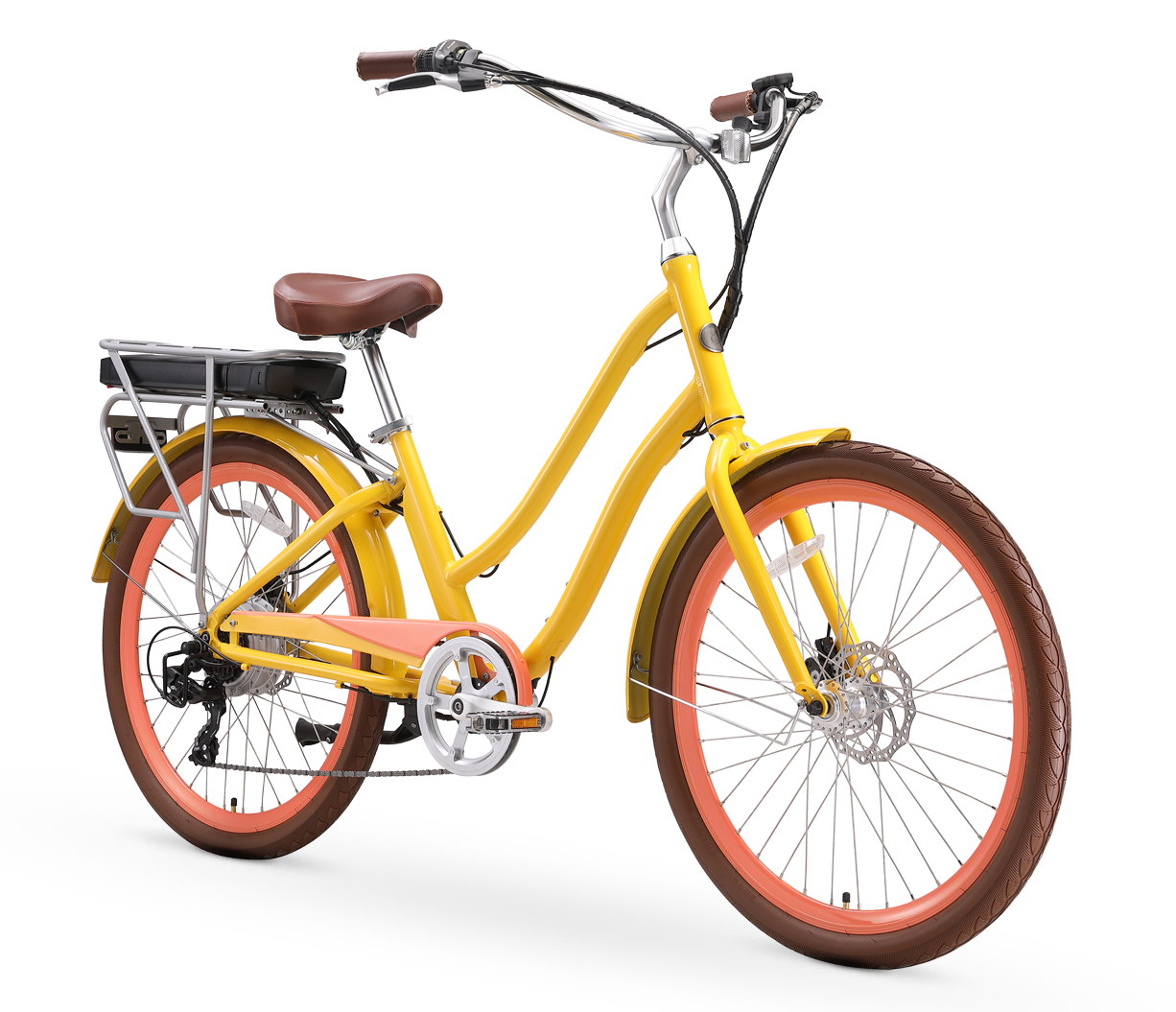 sixthreezero EVRYjourney Women's NEW 26" 500W 7-Speed Step-Through Touring Hybrid Bicycle,