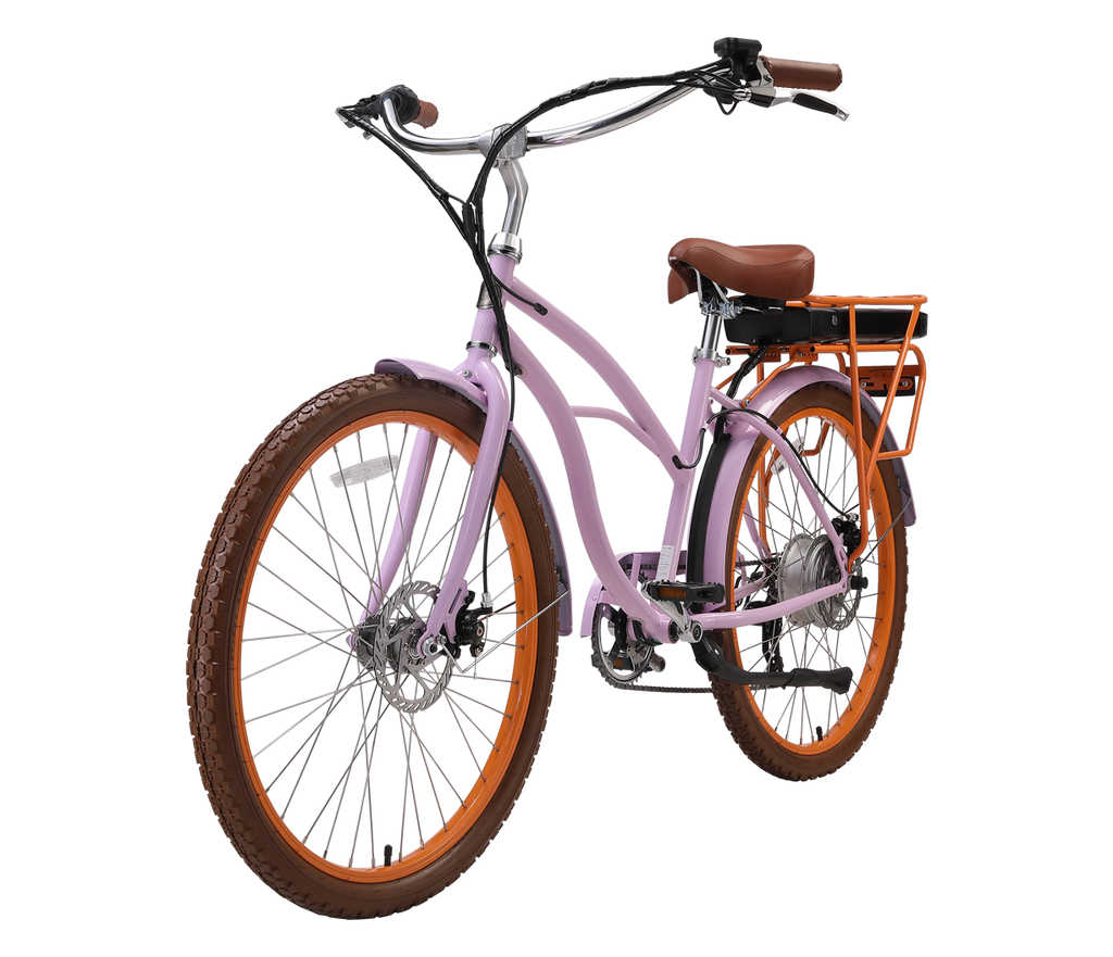 sixthreezero Around the Block Women's NEW 26" 500W 7-Speed Beach Cruiser Bicycle with Rear Rack