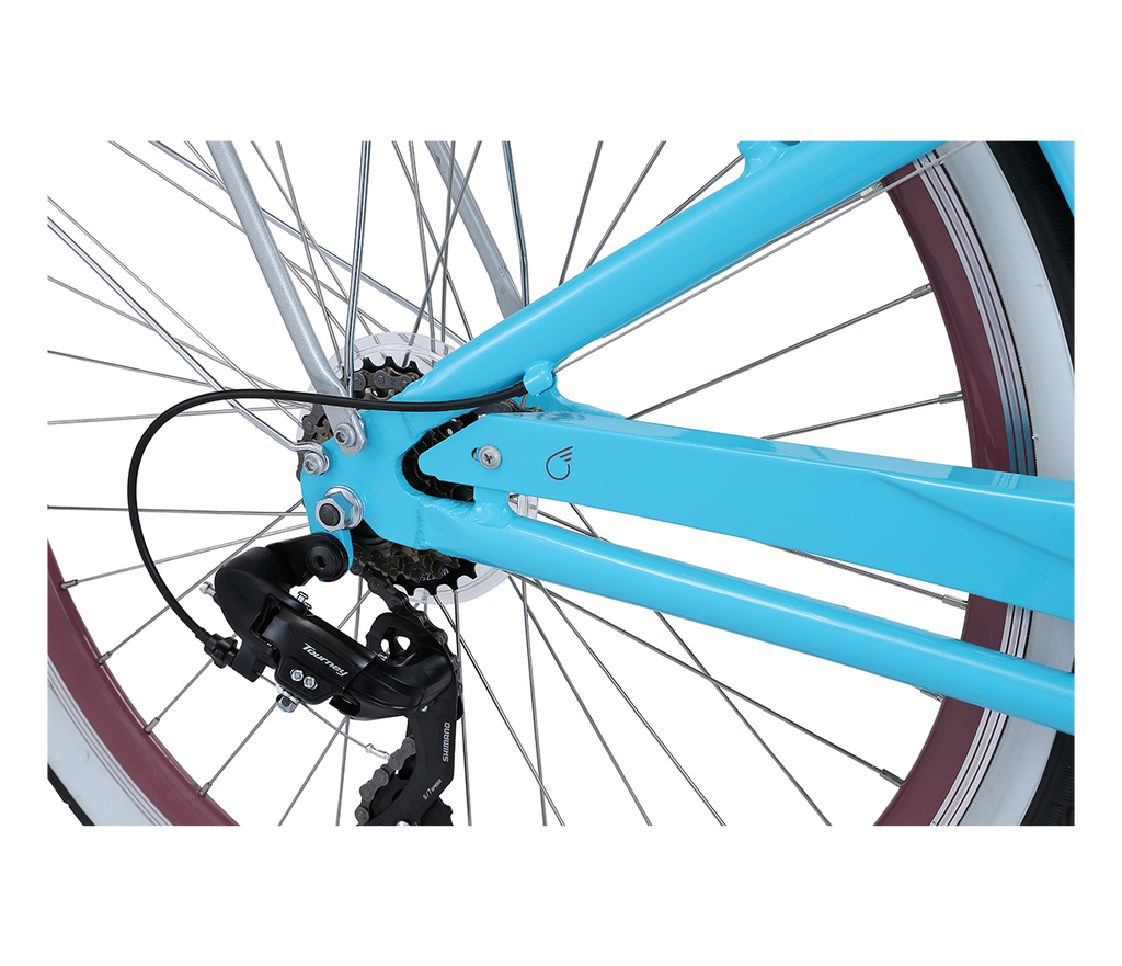 sixthreezero EVRYjourney Deluxe Women's 26" 7-Speed Touring Hybrid Bicycle w/ Integrated Lock, Basket, Light