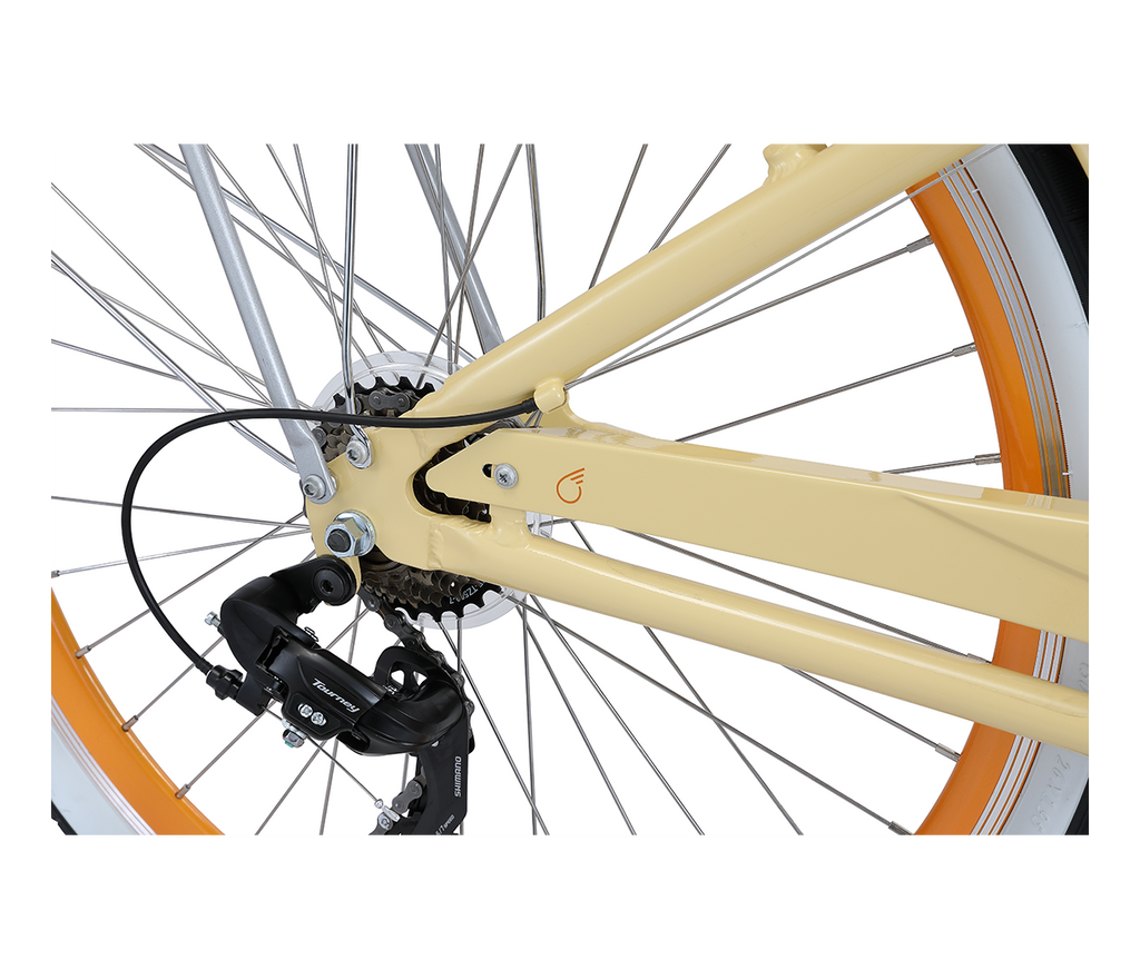 sixthreezero EVRYjourney Deluxe Women's 26" 7-Speed Touring Hybrid Bicycle w/ Integrated Lock, Basket, Light