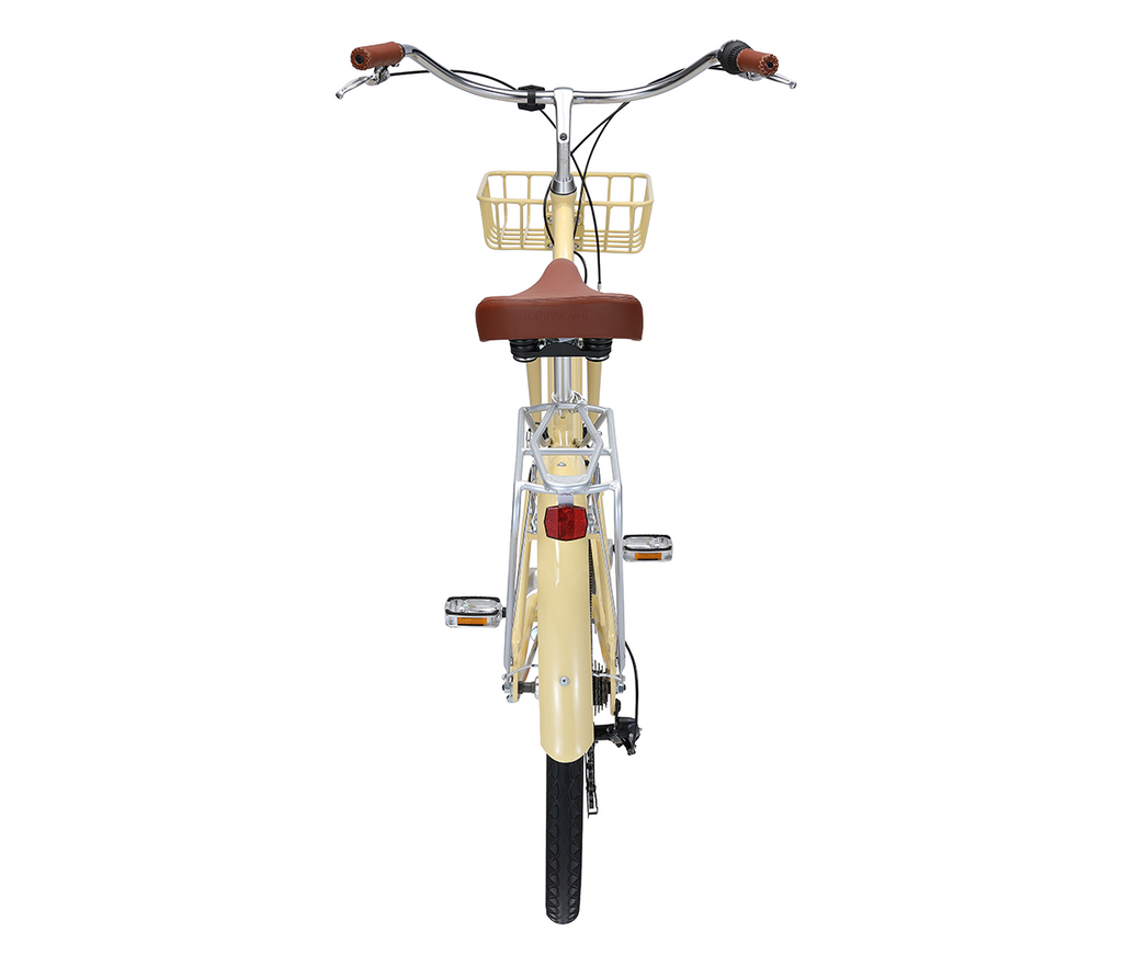 sixthreezero EVRYjourney Deluxe Women's 26" 7-Speed Touring Hybrid Bicycle w/ Integrated Lock, Basket, Light