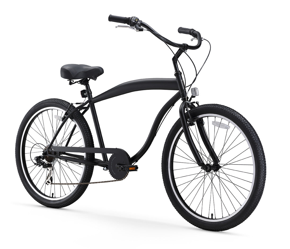 sixthreezero In The Barrel 7 Speed Men's Beach Cruiser Bike, Matte Black