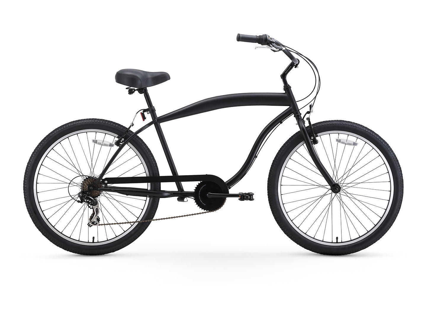 sixthreezero In The Barrel 7 Speed Men's Beach Cruiser Bike, Matte Black