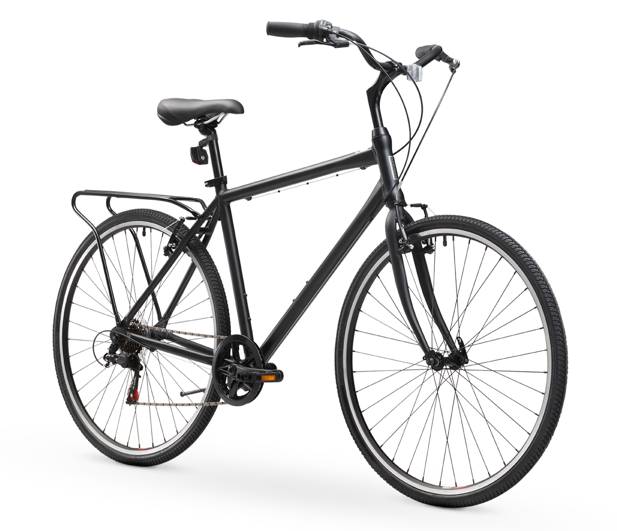 sixthreezero Explore Your Range Men's 7 Speed Commuter Hybrid Bike, Matte Black