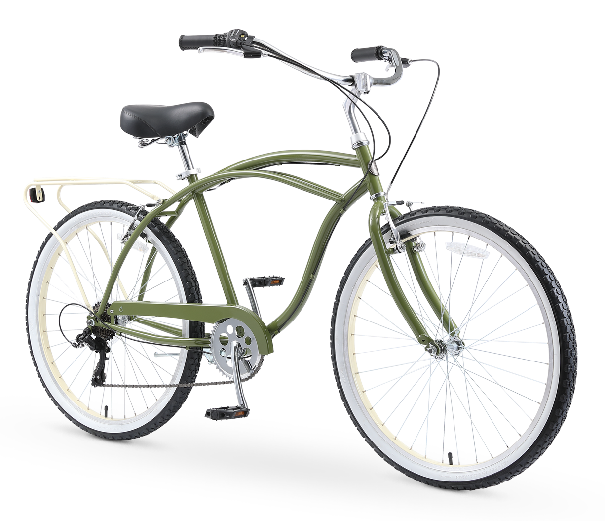 sixthreezero NEW Around the Block Men's 26" 7-Speed Beach Cruiser Bicycle with Rear Rack