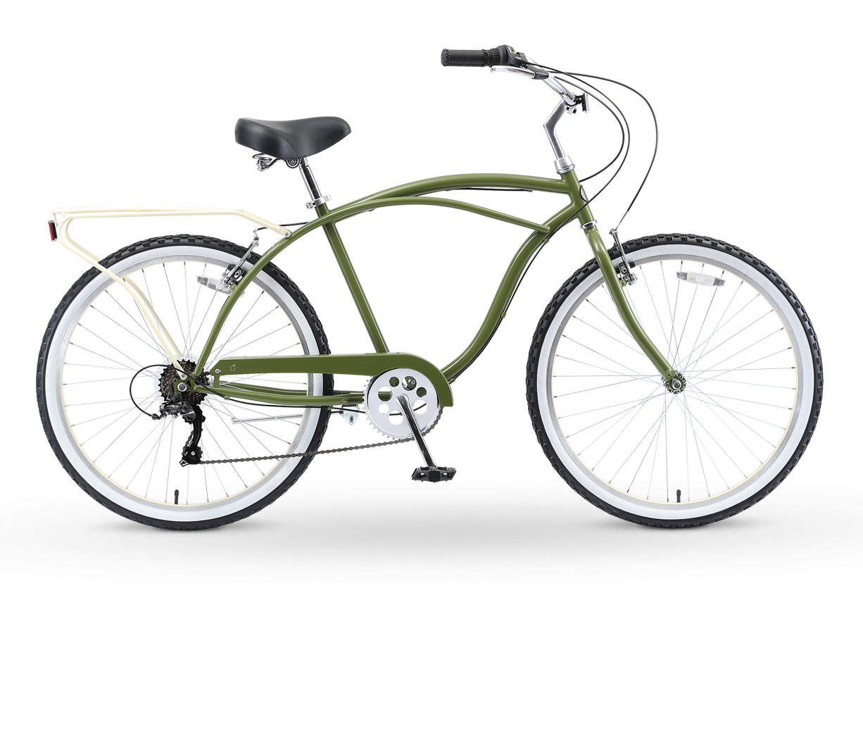 sixthreezero NEW Around the Block Men's 26" 7-Speed Beach Cruiser Bicycle with Rear Rack