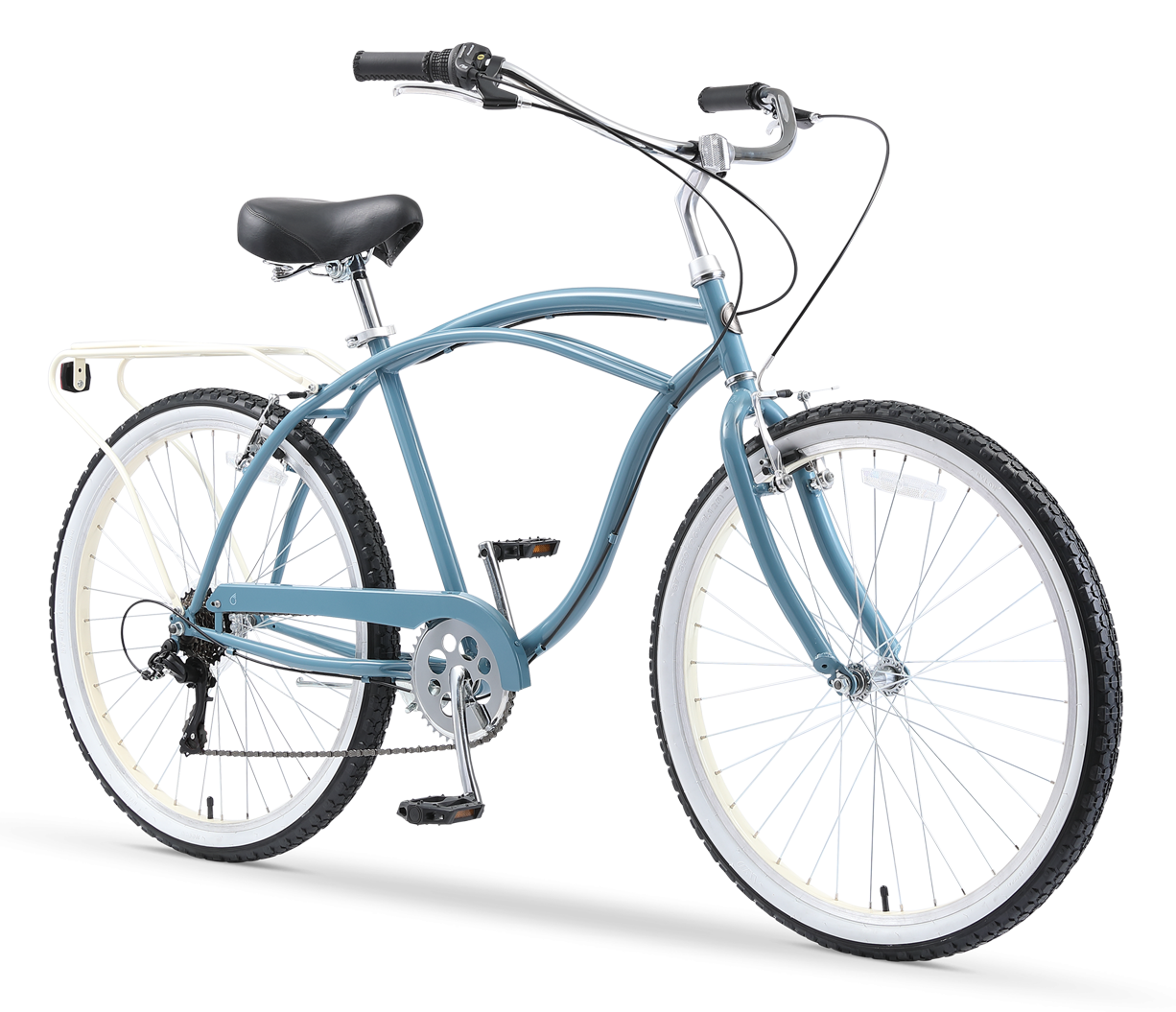 sixthreezero NEW Around the Block Men's 26" 7-Speed Beach Cruiser Bicycle with Rear Rack