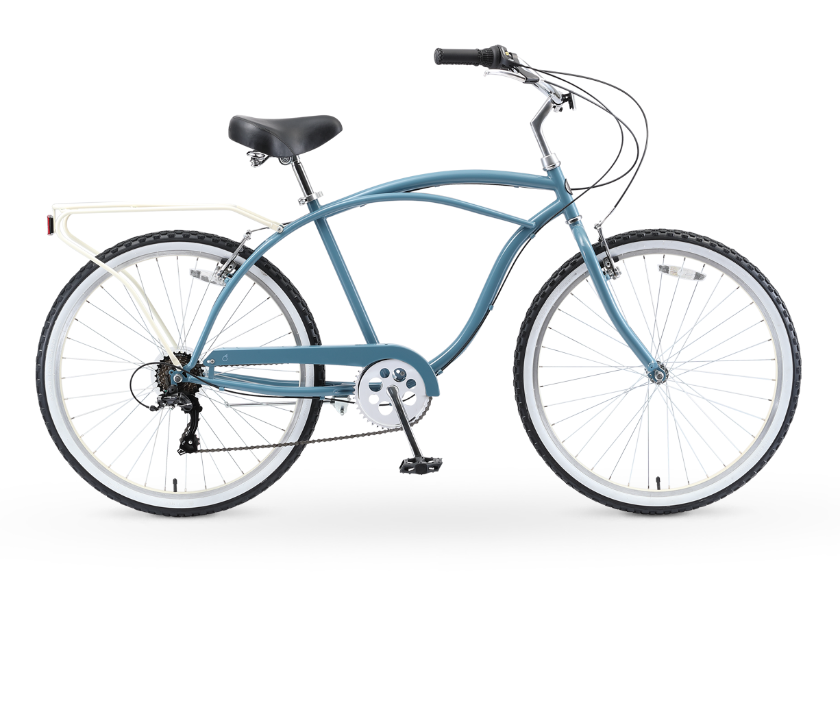 sixthreezero NEW Around the Block Men's 26" 7-Speed Beach Cruiser Bicycle with Rear Rack
