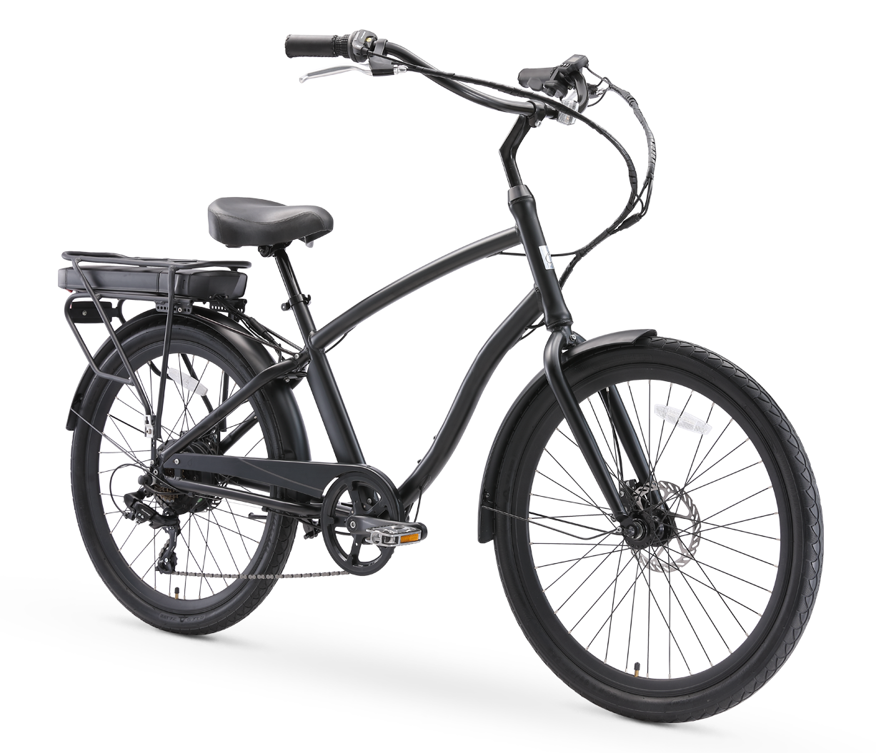 Sixthreezero Best 26 Inch Electric Bicycle 250W E-Bike Hybrid Cruiser Matte Black EVRYjourney