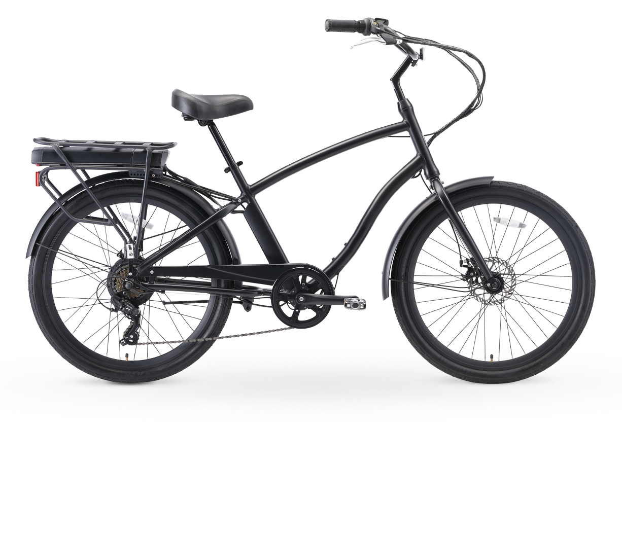Sixthreezero Best 26 Inch Electric Bicycle 250W E-Bike Hybrid Cruiser Matte Black EVRYjourney